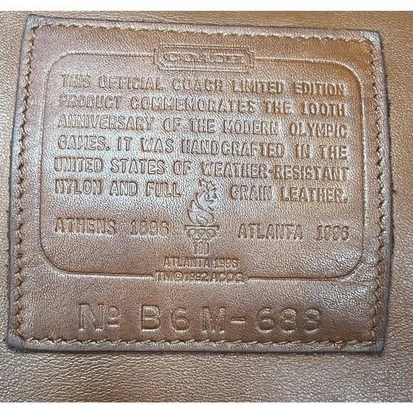 Vintage Coach 688 100th Anniversary US Olympic Leather & Nylon Messenger Bag - Picture 15 of 16